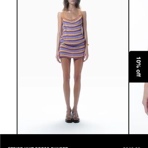 Striped Purple & Yellow Knit Mini Dress